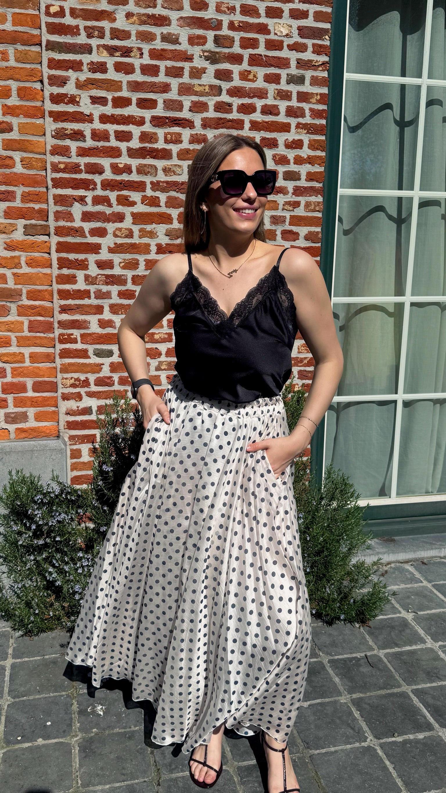 Polka dot lange rok