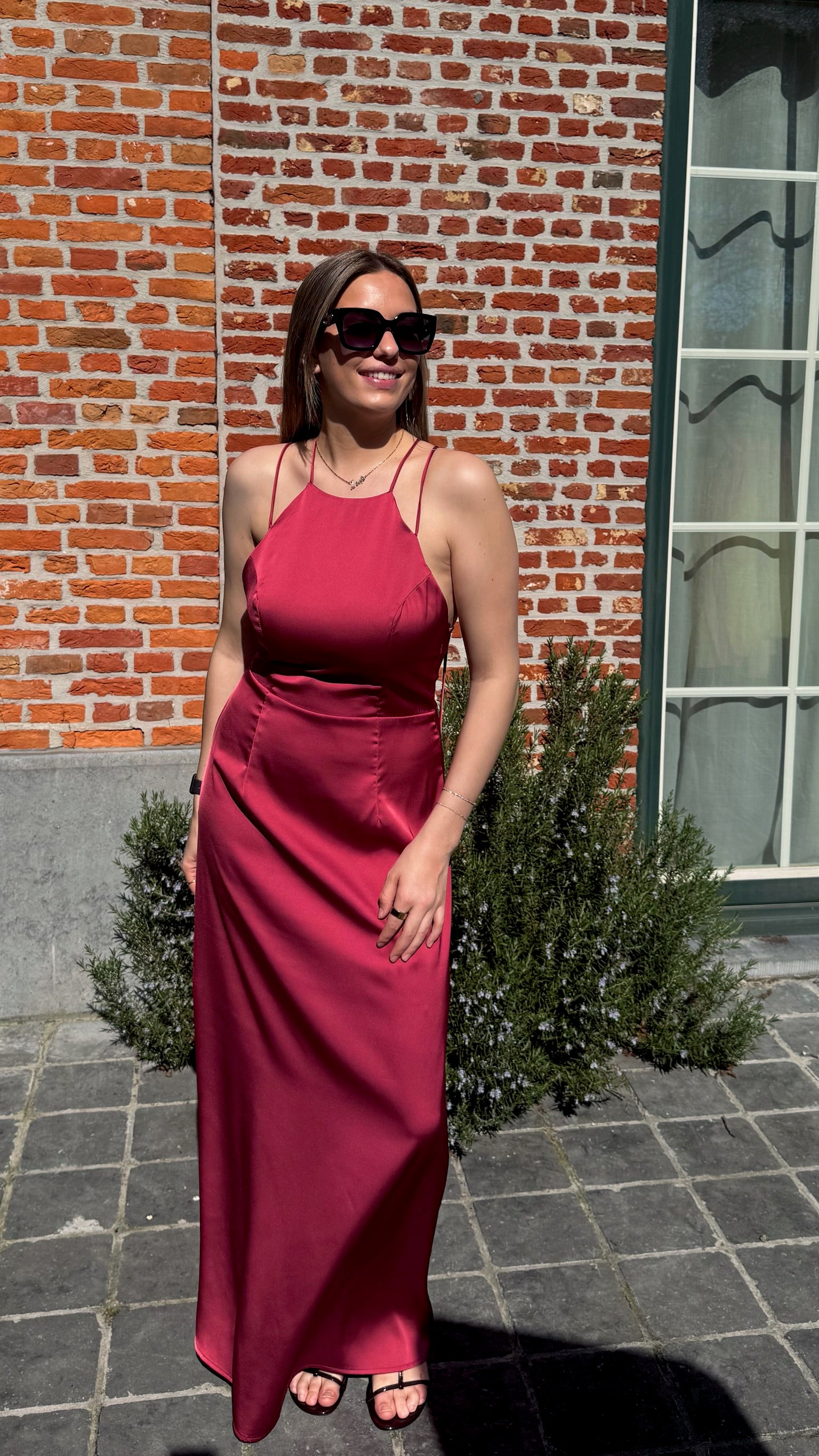 Lang satijnen kleed
