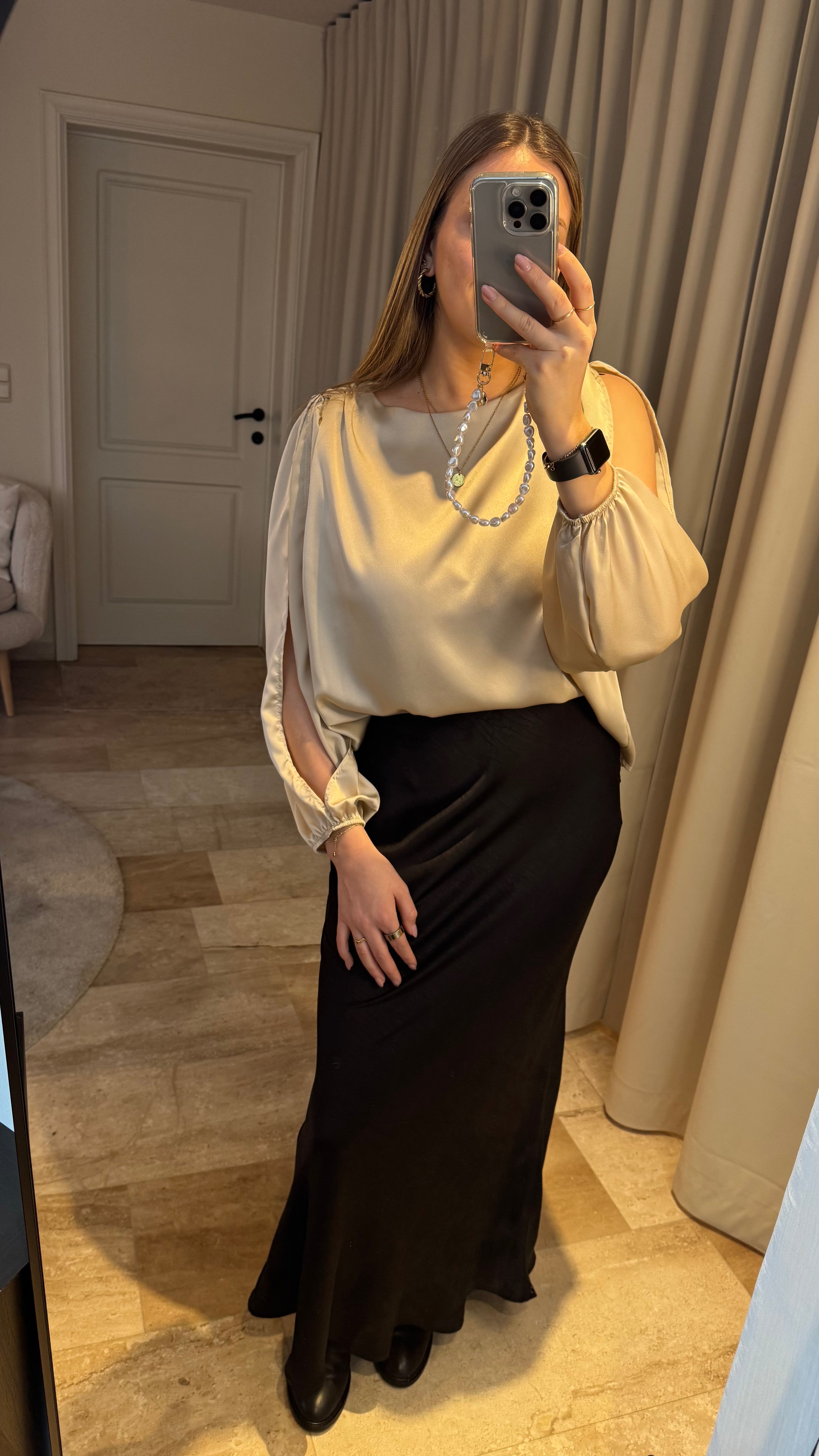 Olivia satijnen blouse