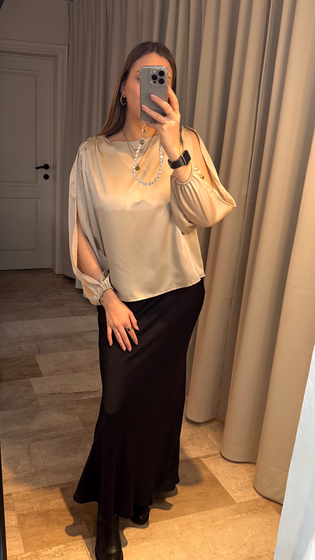 Olivia satijnen blouse
