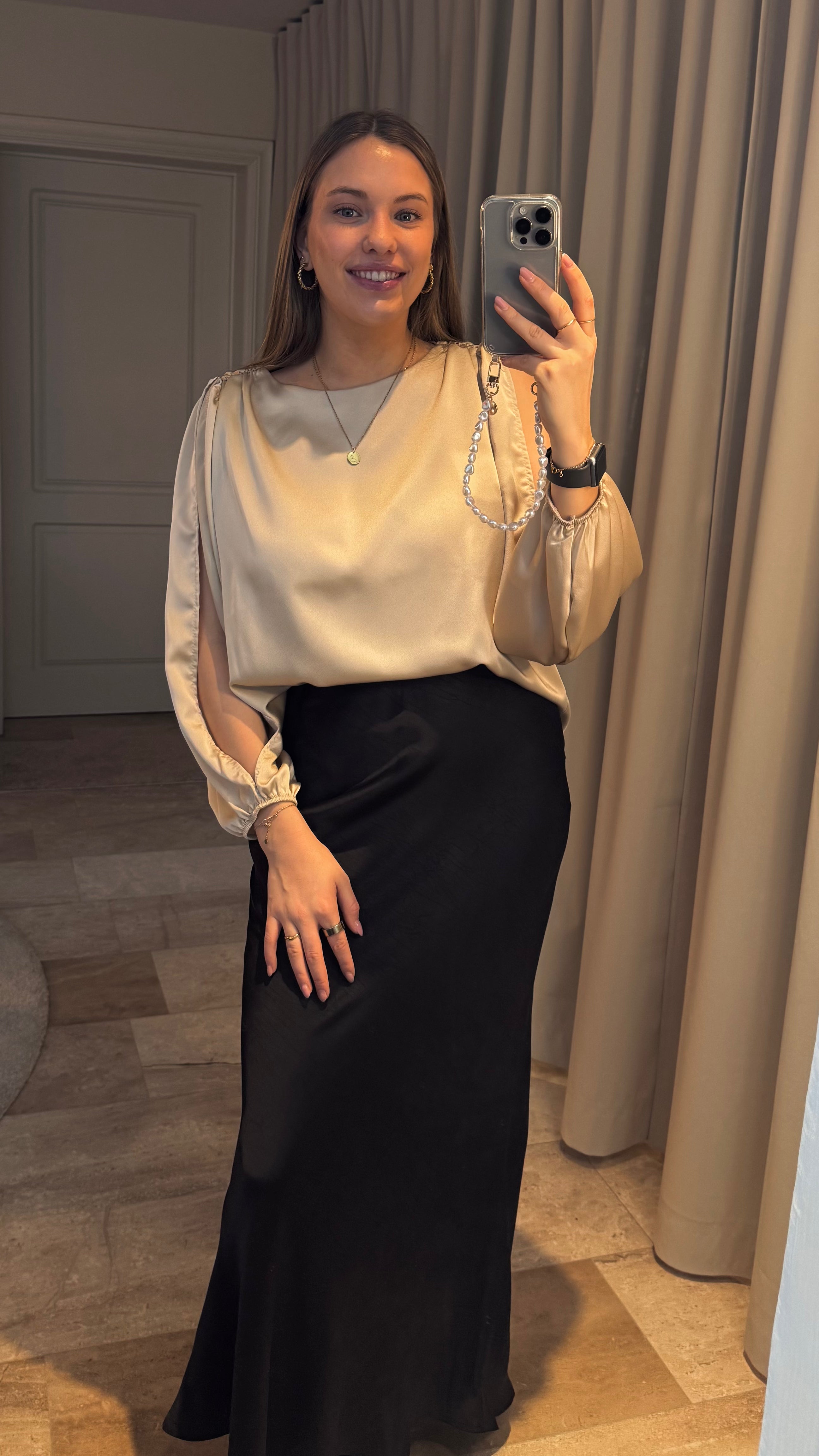 Olivia satijnen blouse