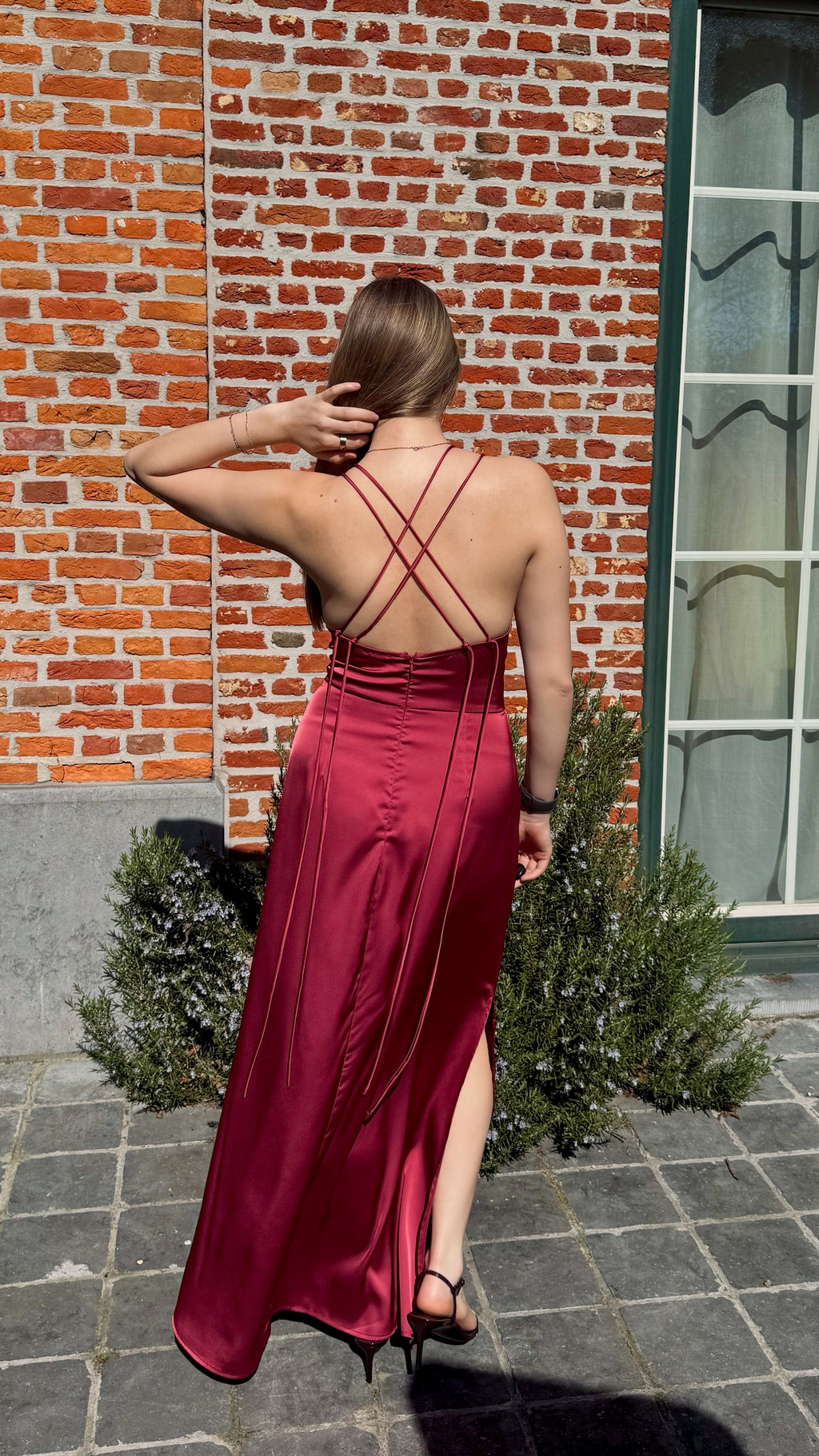 Lang satijnen kleed