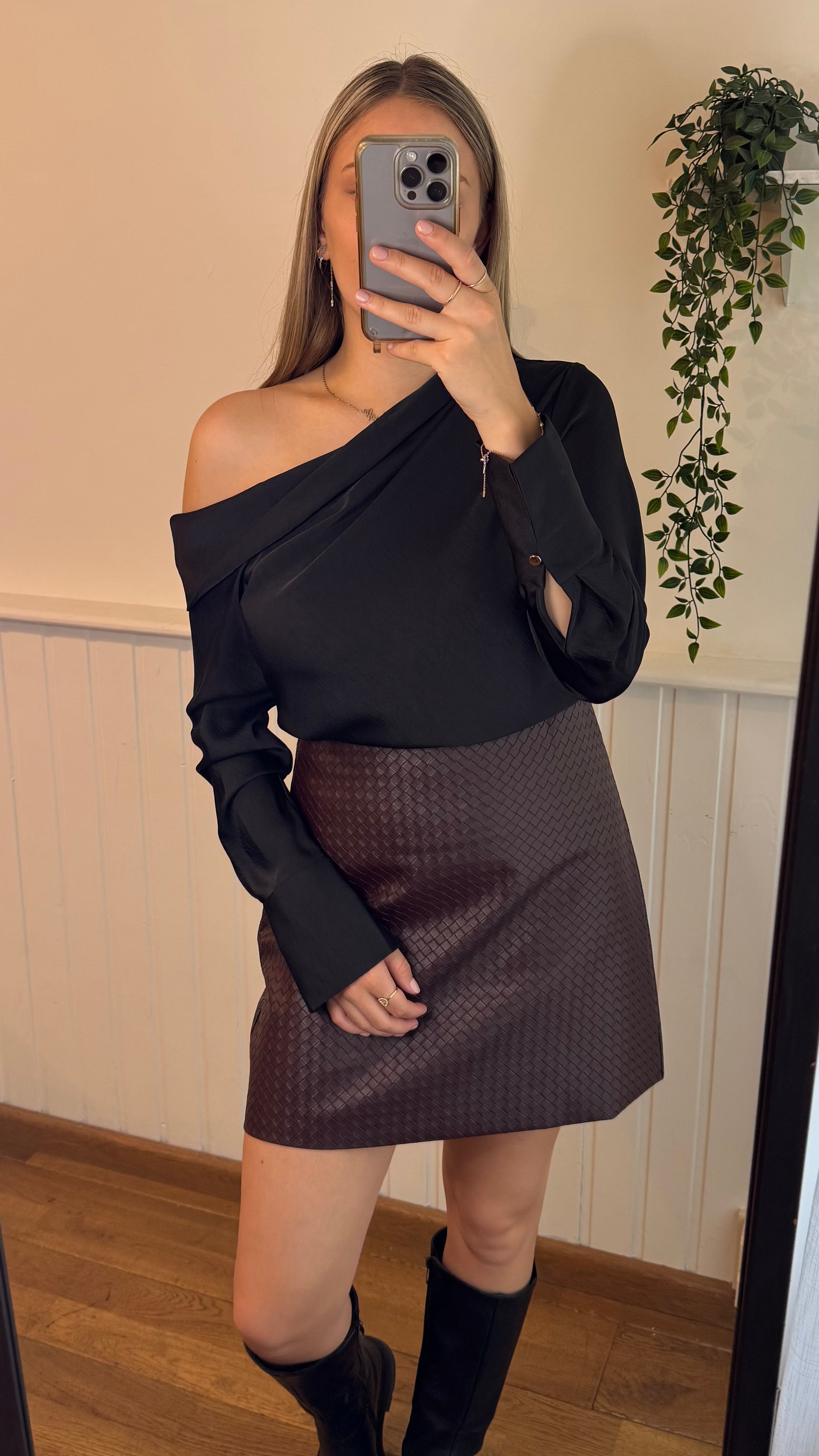 Ilara leren rok