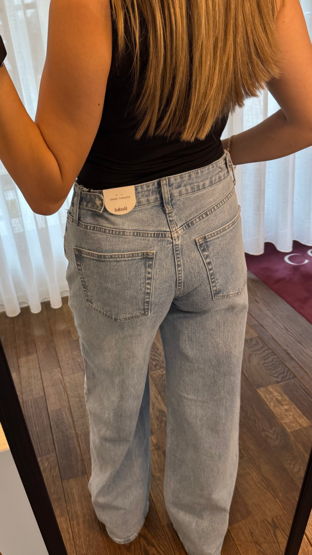 Straight jeans met verstelbare waist