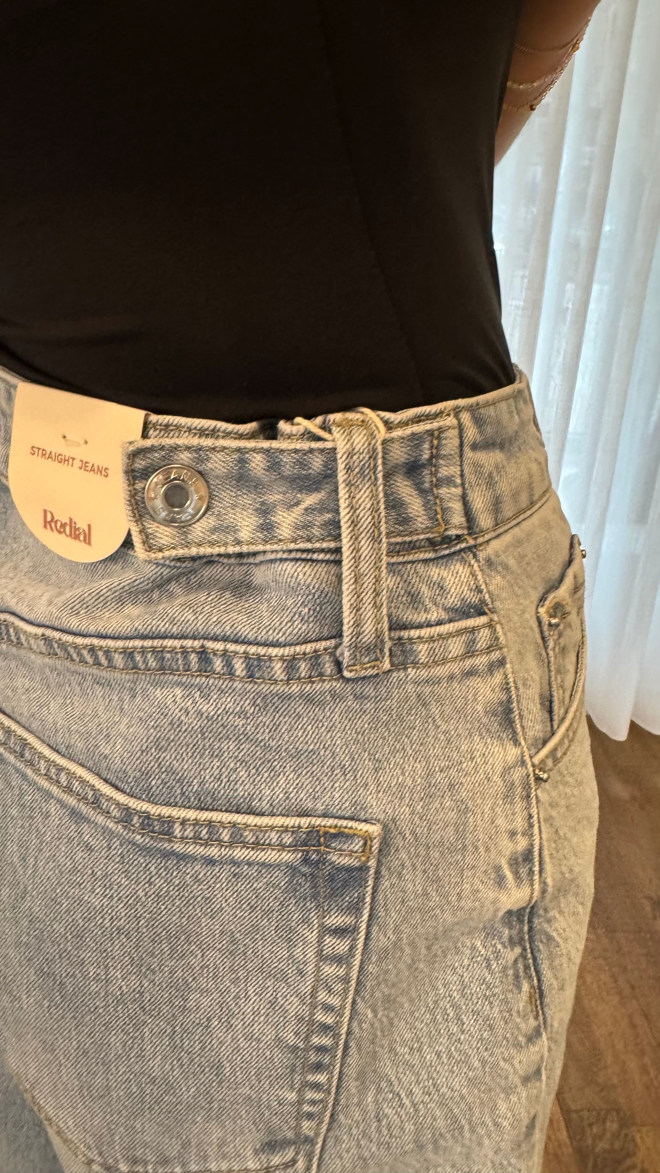 Straight jeans met verstelbare waist