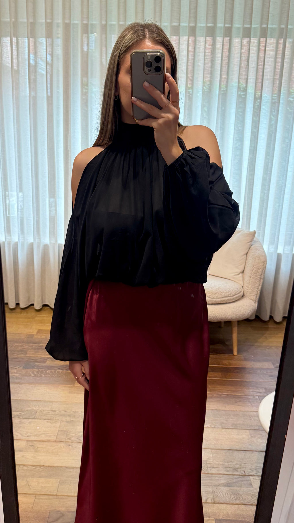 Satijnen rok Gwen
