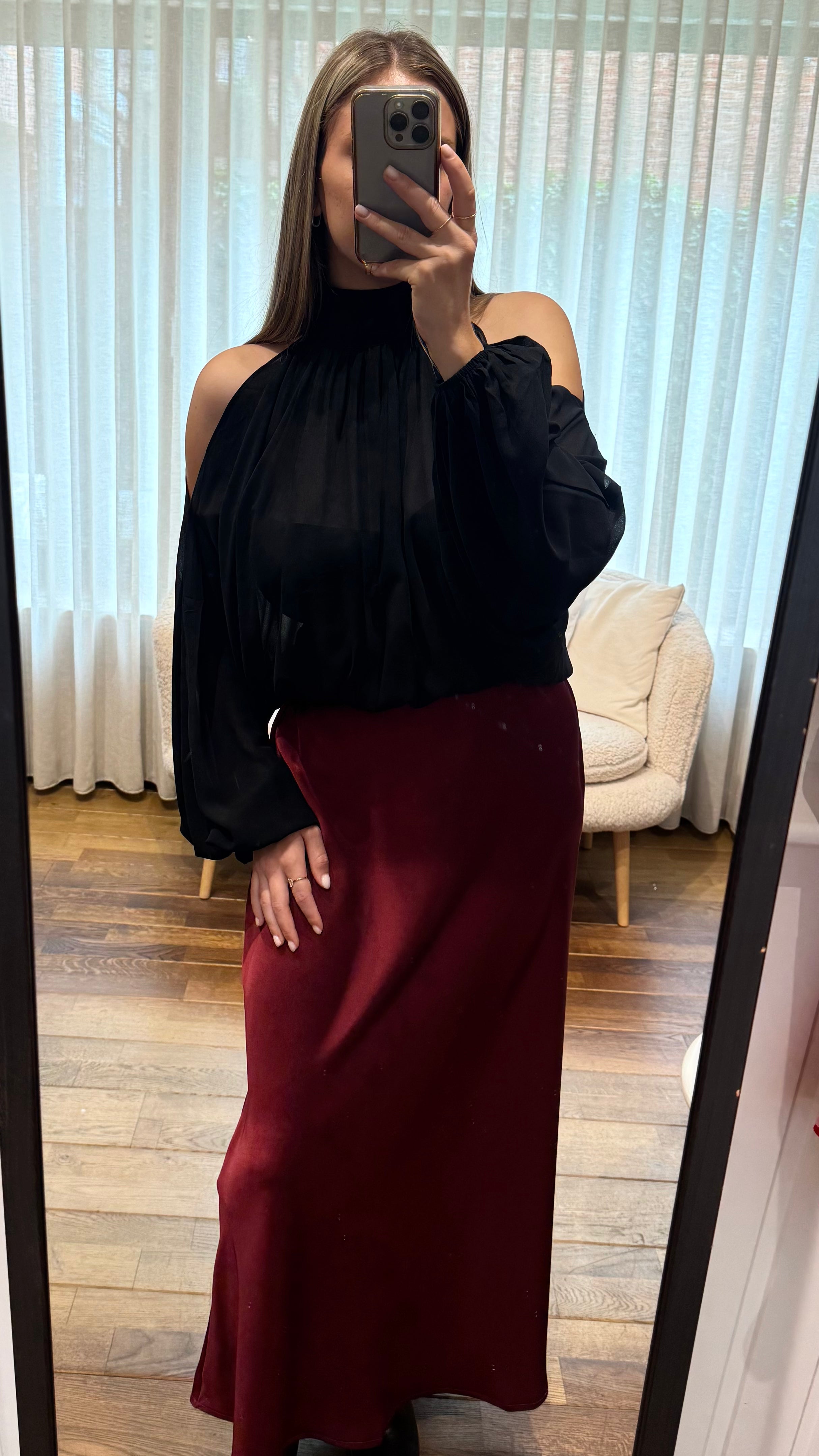 Satijnen rok Gwen
